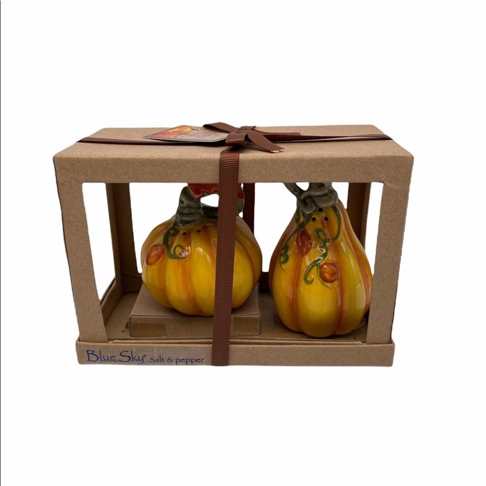Blue Sky Pumpkin and Gourd Salt and Pepper Shakers